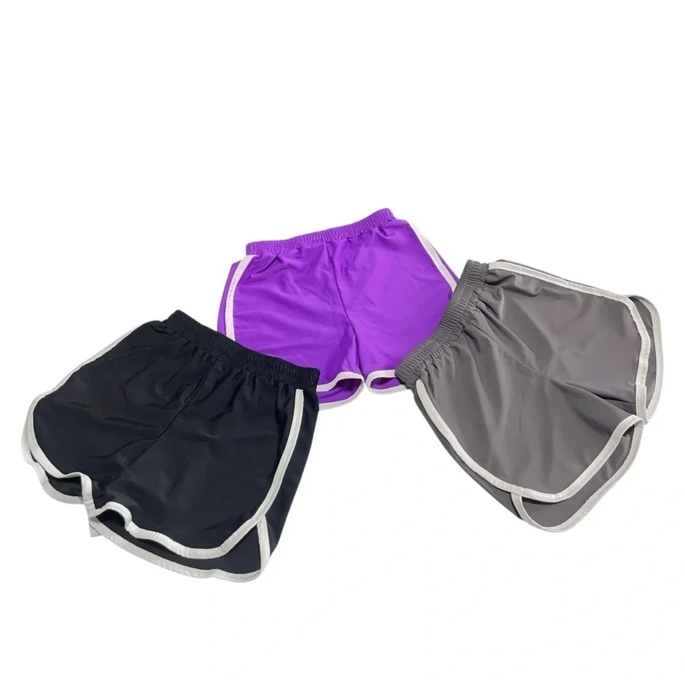Resinta Girls Athletic Shorts - set of 2 Black, Purple, Gray size 7-10Y